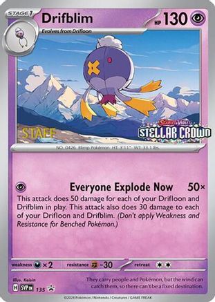 Drifblim 135  - Reverse Holofoil SV Scarlet & Violet Promo Cards - Promo