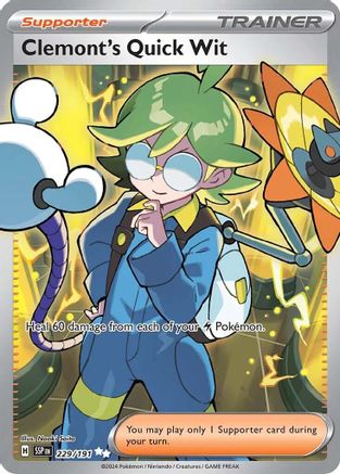 Clemont's Quick Wit 229/191  - Holofoil SV08 Surging Sparks - Ultra Rare