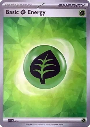 Basic Grass Energy (Cracked Ice Holo) 009  - Holofoil SVE Scarlet & Violet Energies - Common