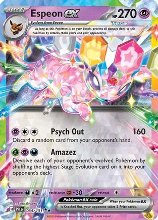 Espeon ex 034/131  - Holofoil SV Prismatic Evolutions - Double Rare