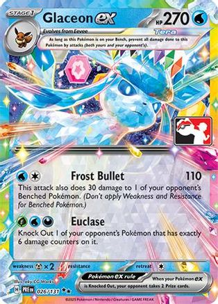 Glaceon ex 026/131  - Holofoil Prize Pack Series Cards - Double Rare