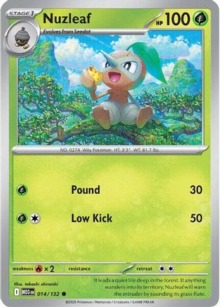 Nuzleaf 014  - Reverse Holofoil ME01 Mega Evolution - Common