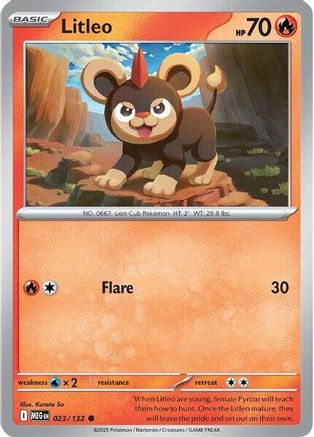 Litleo 023/132  - Reverse Holofoil ME01 Mega Evolution - Common