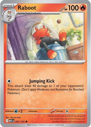 Raboot 027  - Reverse Holofoil ME01 Mega Evolution - Common