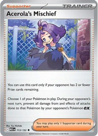 Acerola's Mischief 113/132  - Reverse Holofoil ME01 Mega Evolution - Uncommon