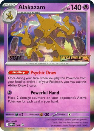 Alakazam 003  - Holofoil ME Mega Evolution Promo - Promo