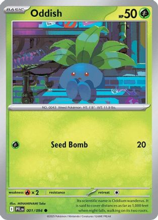 Oddish 001  - Reverse Holofoil ME02 Phantasmal Flames - Common
