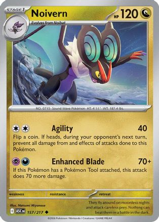 Noivern 157  - Reverse Holofoil ME Ascended Heroes - Uncommon