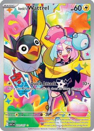 Iono's Wattrel 231/217  - Holofoil ME Ascended Heroes - Illustration Rare