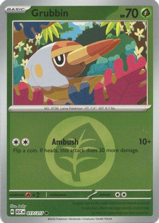 Grubbin (Energy Symbol Pattern) 017  - Reverse Holofoil ME Ascended Heroes - Common