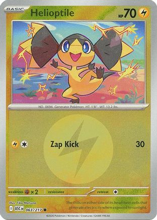 Helioptile (Energy Symbol Pattern) 063  - Reverse Holofoil ME Ascended Heroes - Common