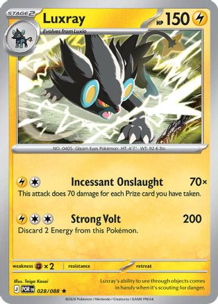 Luxray 028  - Reverse Holofoil ME03 Perfect Order - Rare