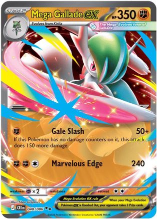 Mega Gallade ex 048  - Holofoil ME04 Chaos Rising - Double Rare