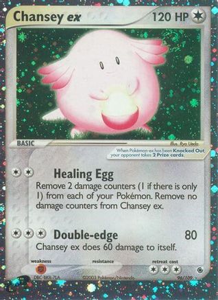 Chansey ex 096/109  - Holofoil Ruby and Sapphire - Ultra Rare
