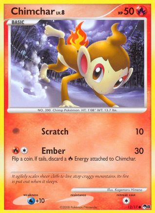 Chimchar 012  - Reverse Holofoil POP Series 8 - Common