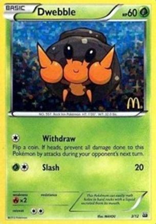 Dwebble 003/12  - Holofoil McDonalds Promos 2012 - Promo