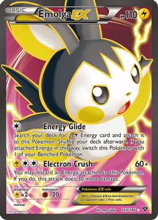 Emolga EX (143 Full Art) 143/146  - Holofoil XY Base Set - Ultra Rare