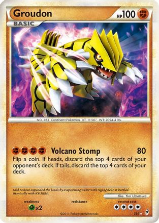 Groudon (Shiny) SL4  - Holofoil Call of Legends - Shiny Holo Rare
