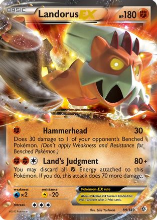 Landorus EX 089  - Holofoil Boundaries Crossed - Ultra Rare