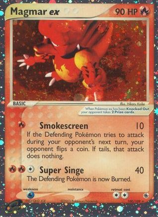 Magmar ex 100/109  - Holofoil Ruby and Sapphire - Ultra Rare