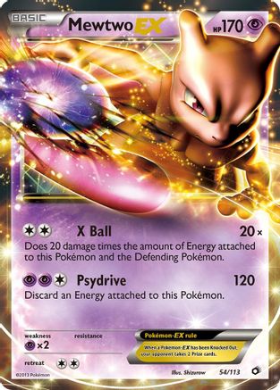 Mewtwo EX 054/113  - Holofoil Legendary Treasures - Ultra Rare