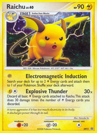 Raichu DP21  - Holofoil Diamond and Pearl Promos - Promo