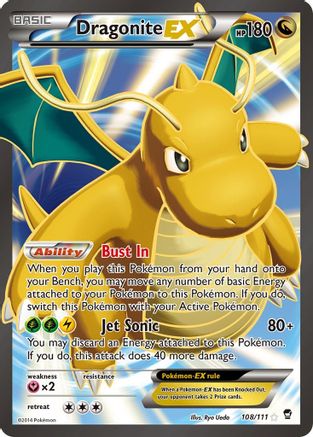 Dragonite EX (108 Full Art) 108/111  - Holofoil XY  Furious Fists - Ultra Rare