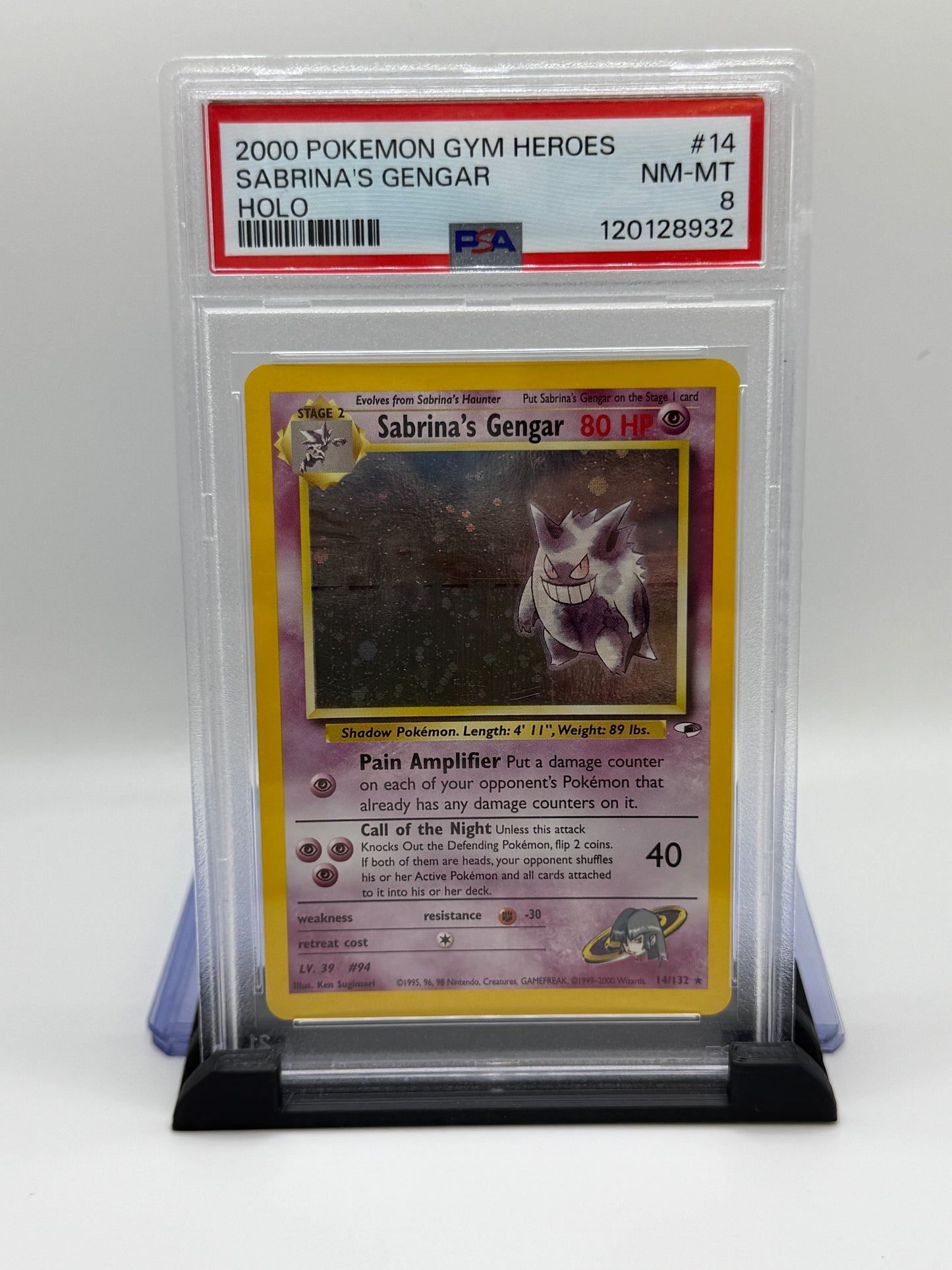PSA 8 2000 Pokemon Gym Heroes Holo Sabrina's Gengar #14