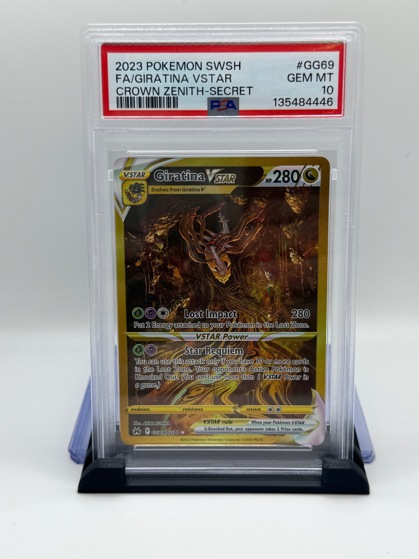 PSA 10 2023 Pokemon Sword and Shield Crown Zenith Secret Rare Giratina Vstar #GG69