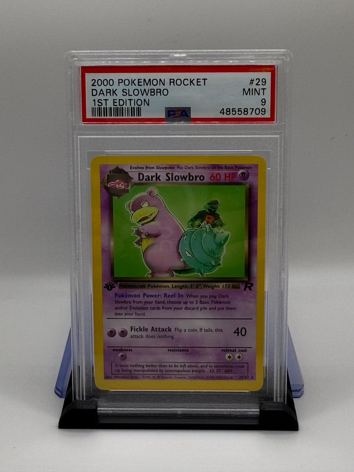 PSA 9 2000 Pokemon Team Rocket 1st Edition Dark Slowbro #29