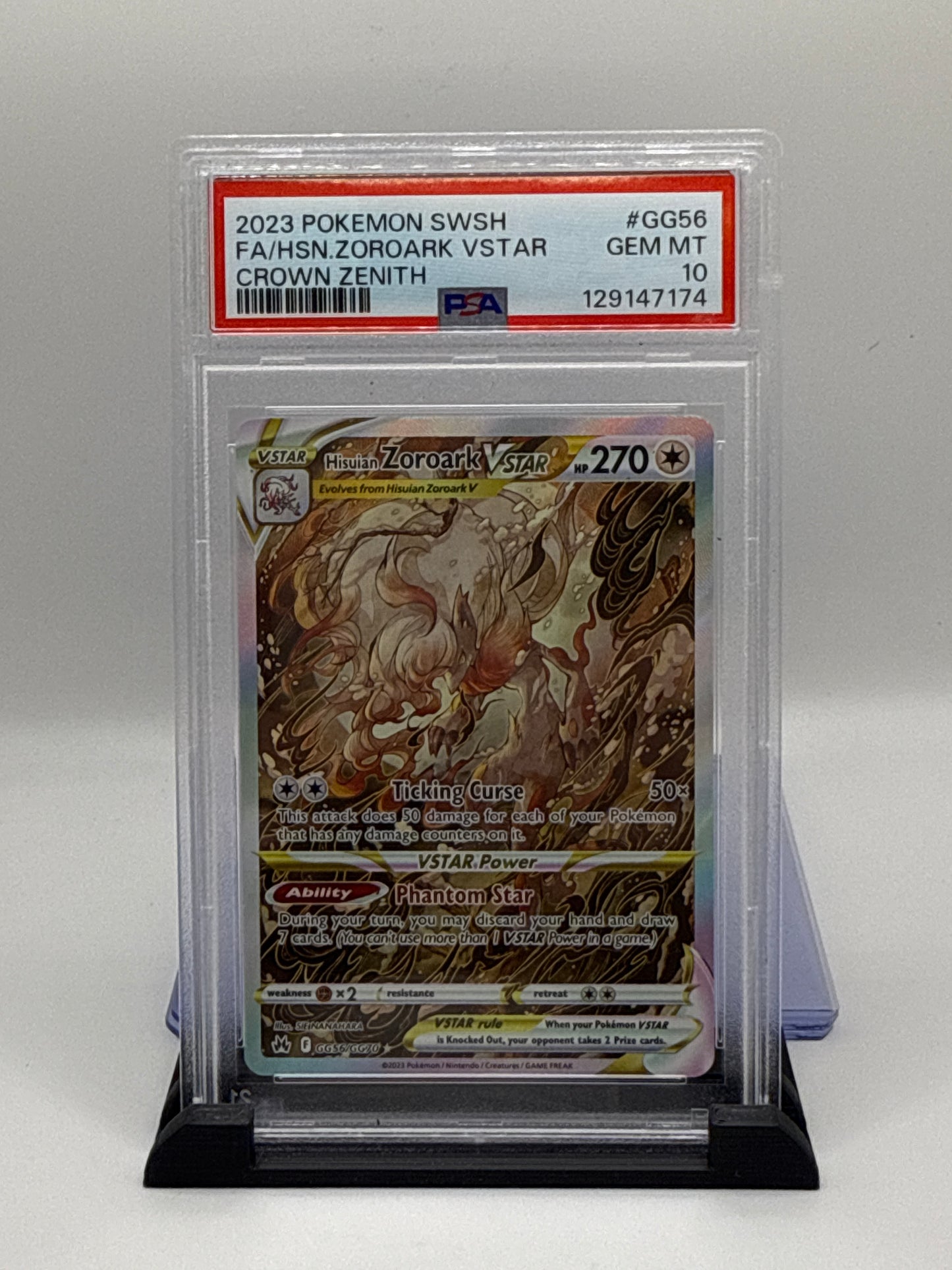 PSA 10 2023 Pokemon Sword and Shield Crown Zenith Galarian Gallery Hisuian Zoroark Vstar #GG56