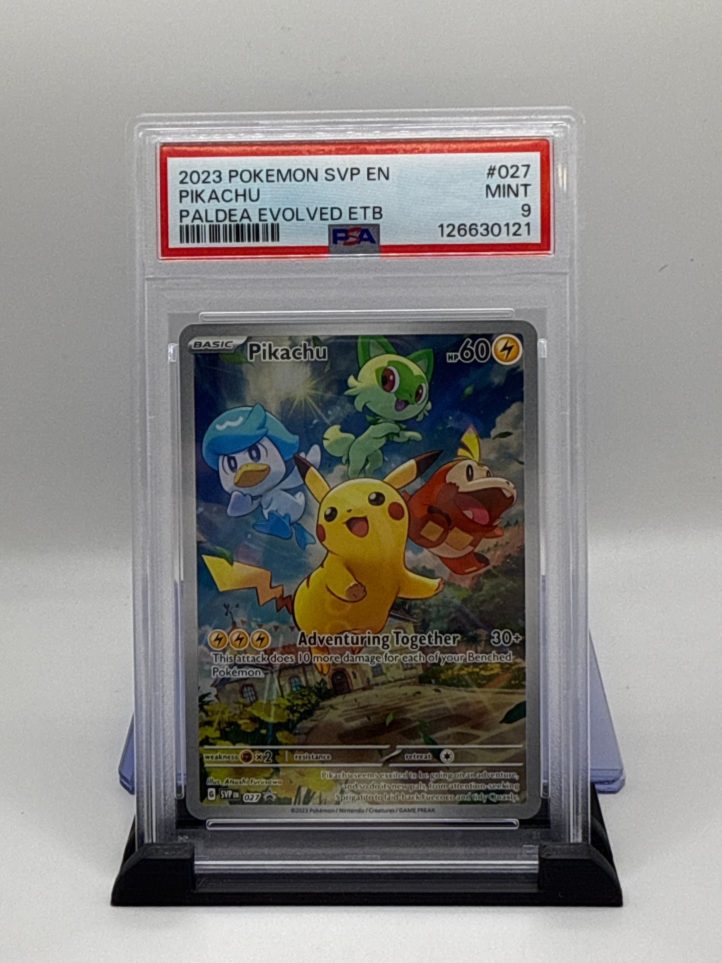 PSA 9 2023 Pokemon Scarlet and Violet Paldea Evolved Elite Trainer Box Pikachu #027