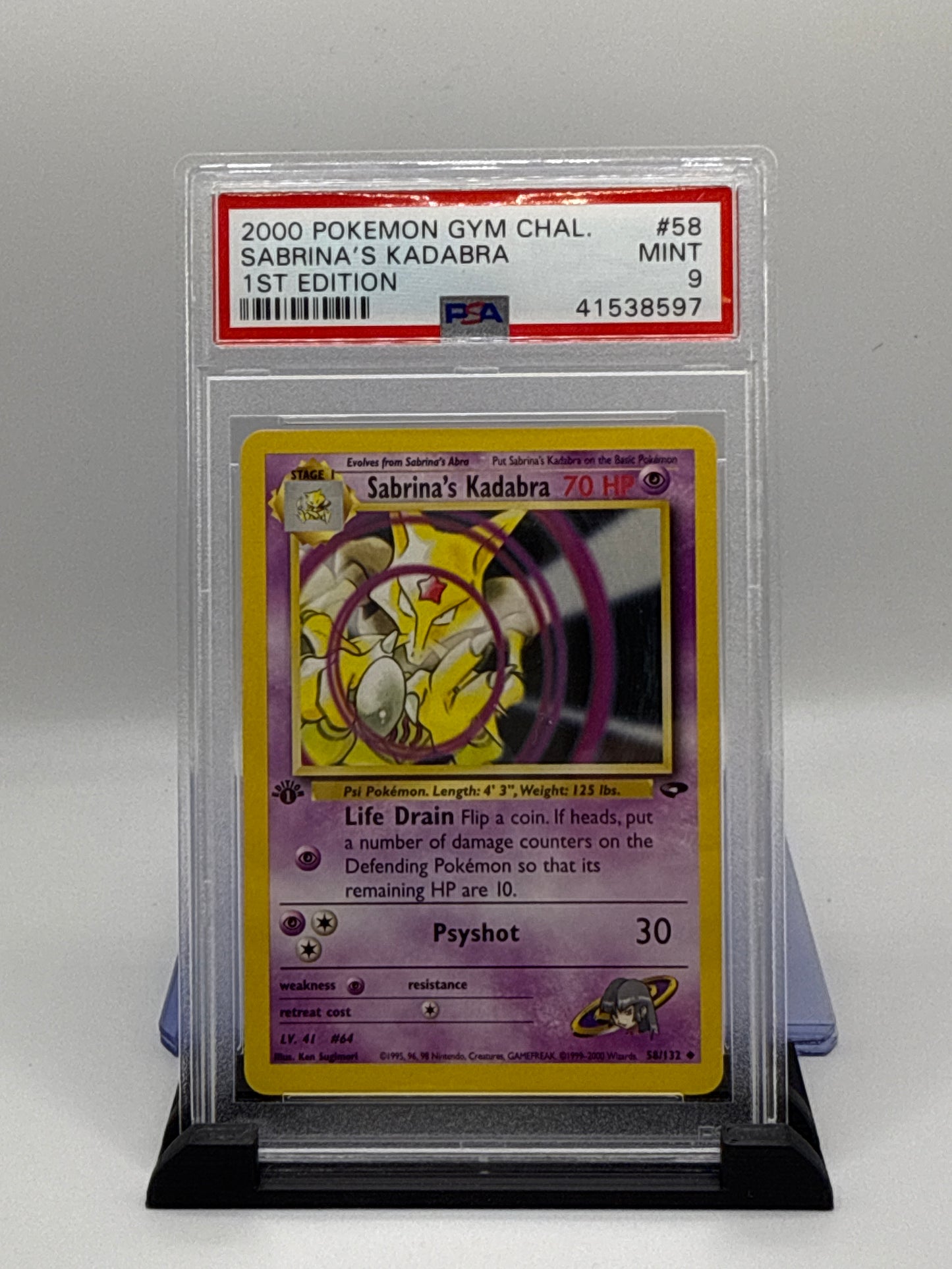 PSA 9 2000 Gym Challenge - 1st Edition English Sabrina's Kadabra #58
