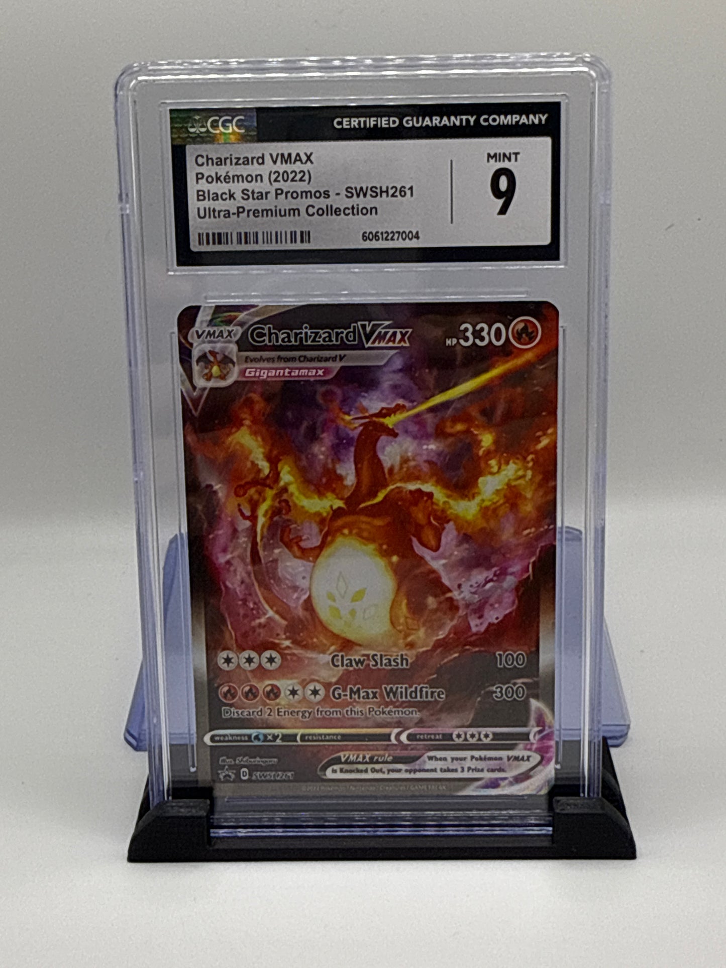 CGC 9 2022 Pokemon Sword and Shield Black Star Ultra Premium Collection Promo Charizard Vmax #SWSH261