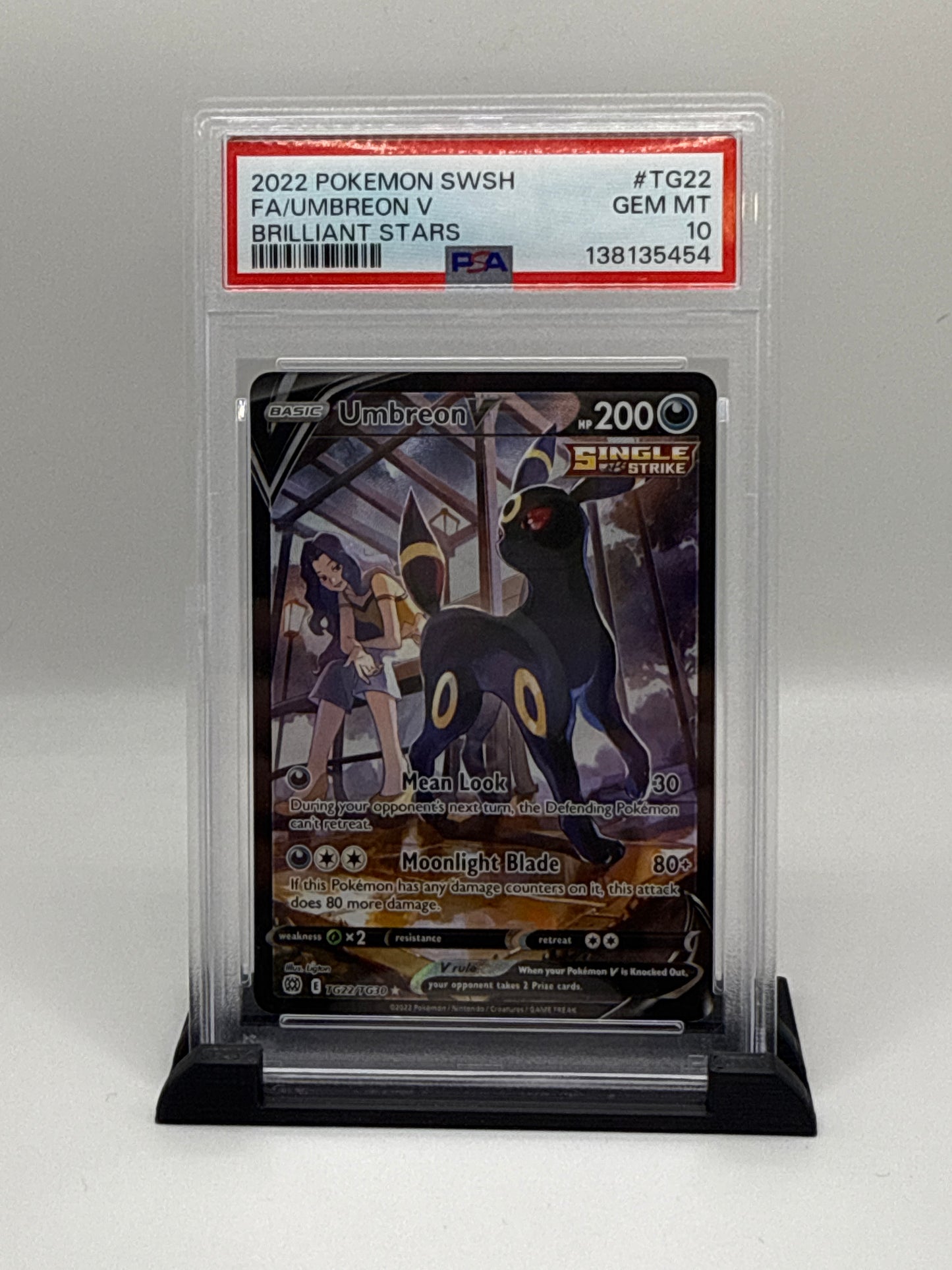 PSA 10 2022 Pokemon Sword and Shield Brilliant Stars Trainer Gallery Umbreon V #TG22