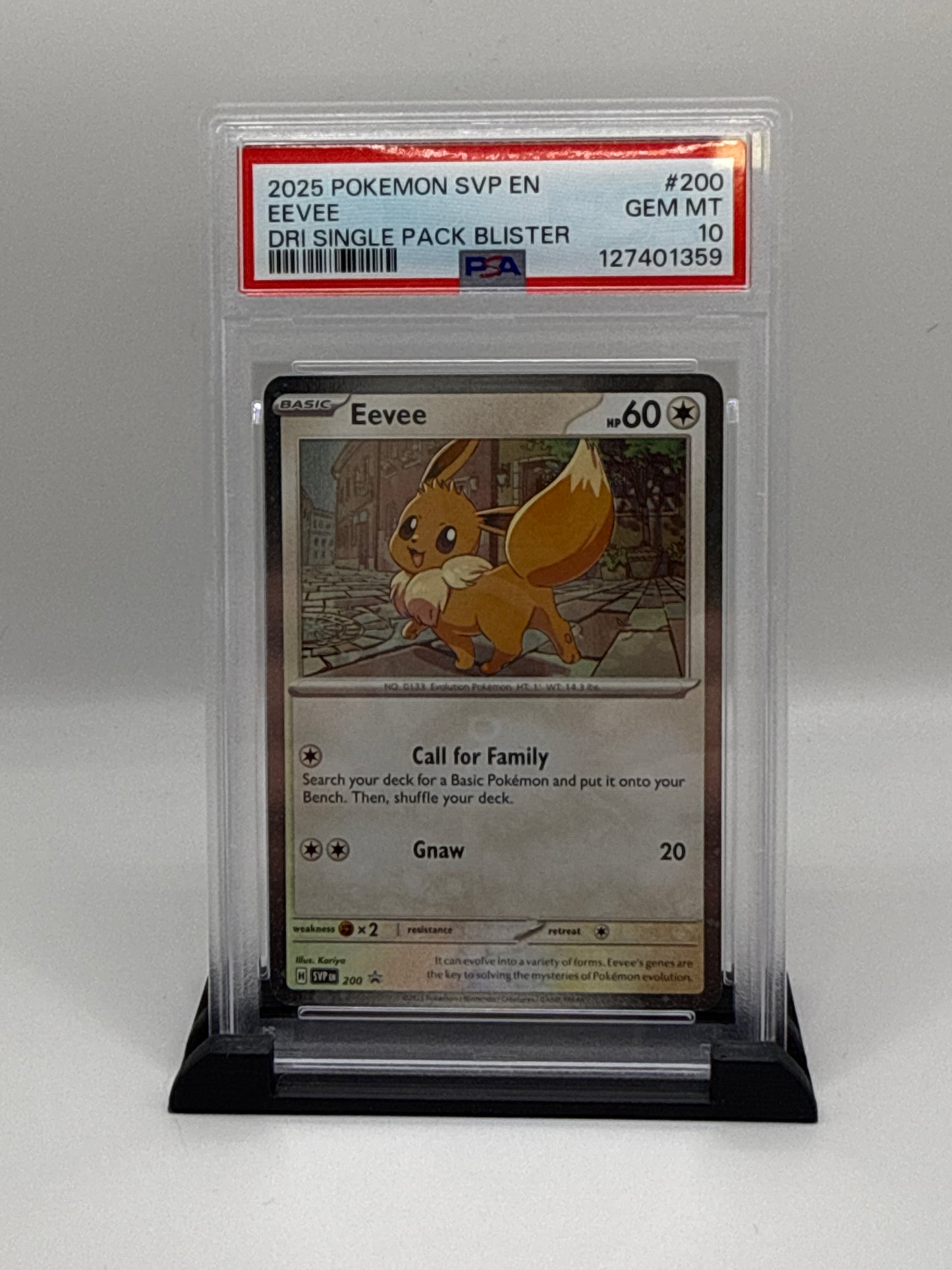 PSA 10 2025 Pokemon Scarlet and Violet Black Star Promos Dri Single Pack Blister Eevee #200