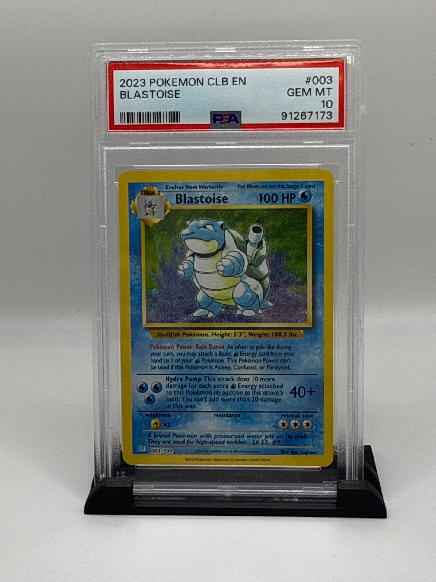 PSA 10 2023 Pokemon Classic Blastoise and Suicune Ex Deck Blastoise #003