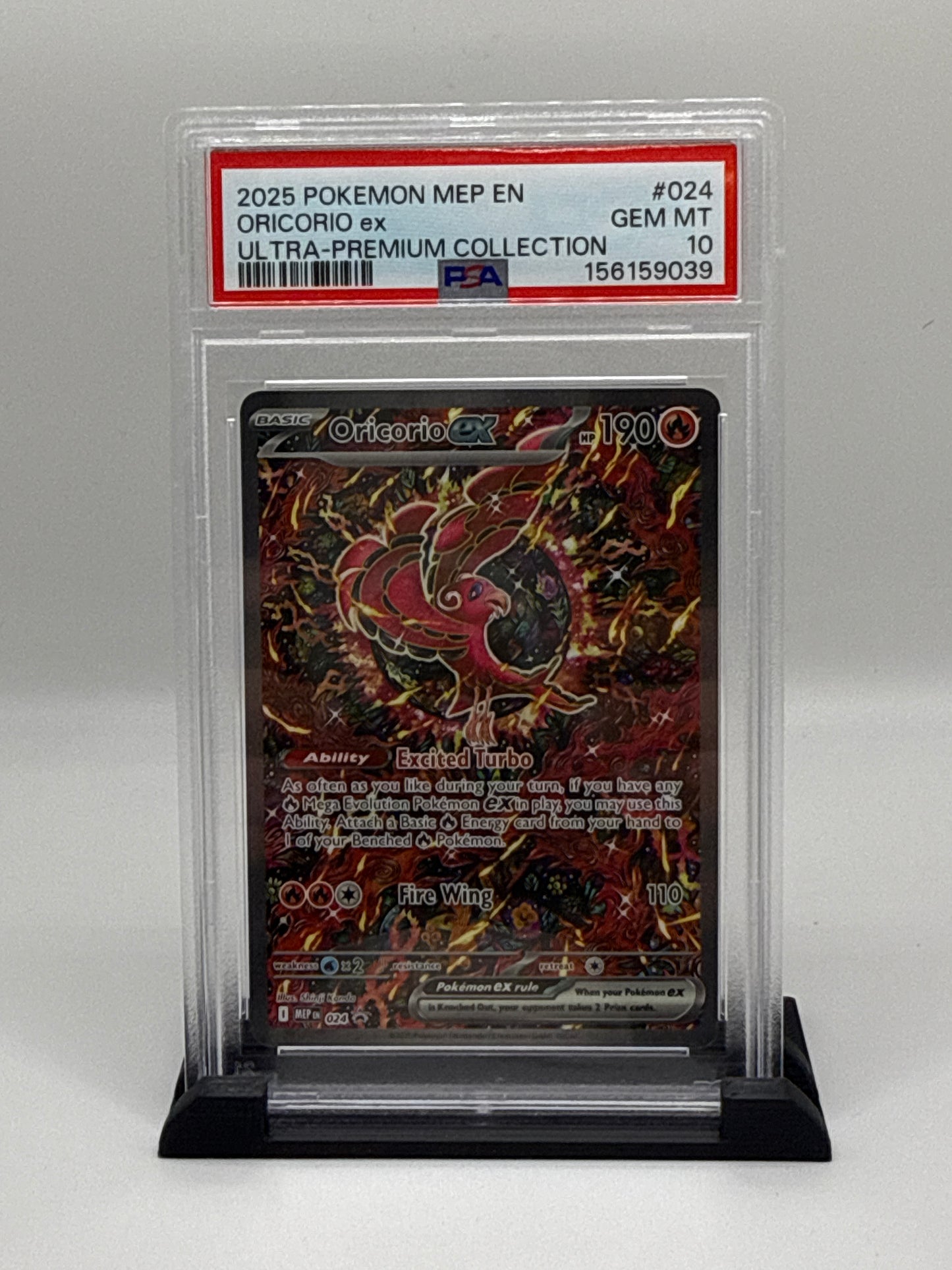 PSA 10 2025 Pokemon Mega Evolution Mega Charizard X Ex Black Star Promo Ultra Premium Collection Oricorio Ex #024
