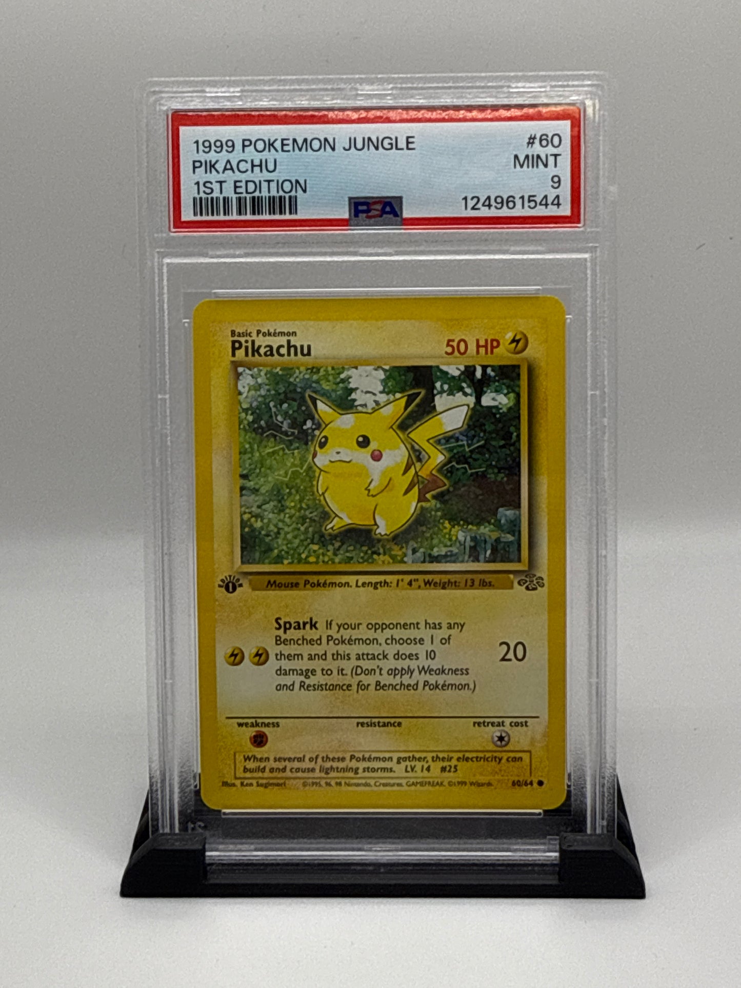 PSA 9 1999 Pokemon Jungle 1st Edition Pikachu #60