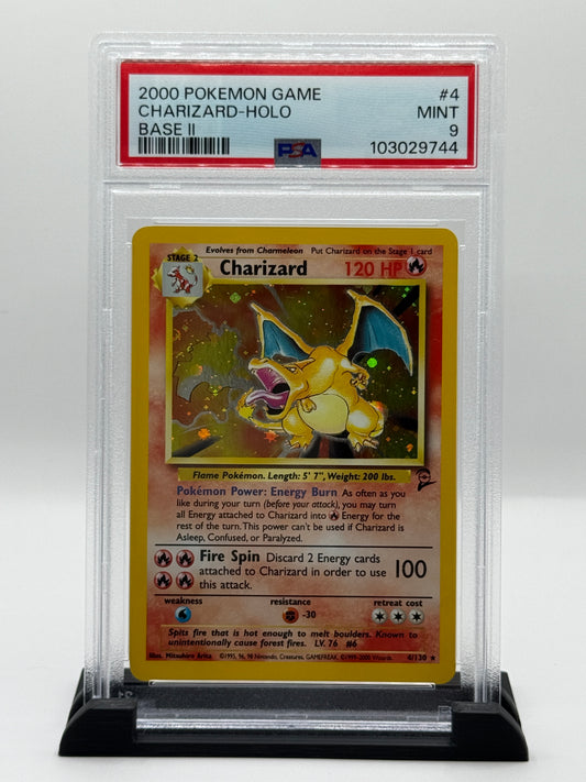 PSA 9 2000 Pokémon Base Set 2 Holo Charizard #4