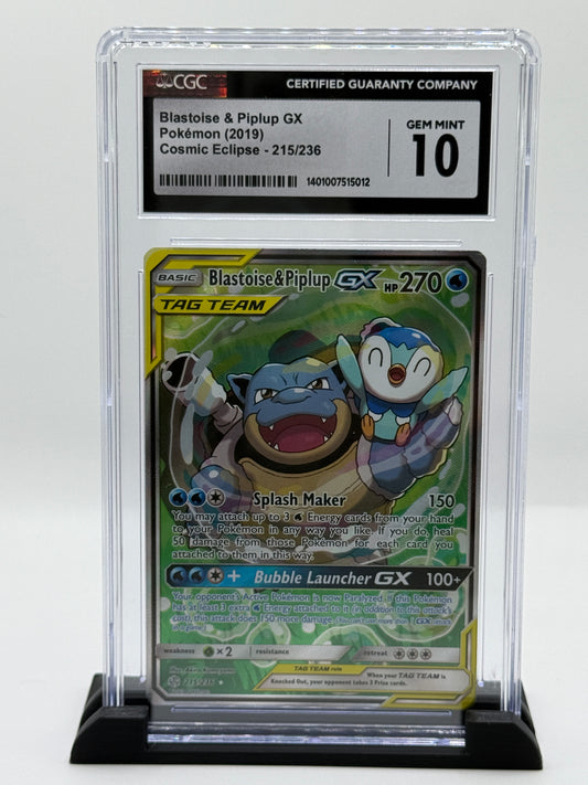 CGC 10 2019 Cosmic Eclipse English Blastoise/Piplup Gx #215