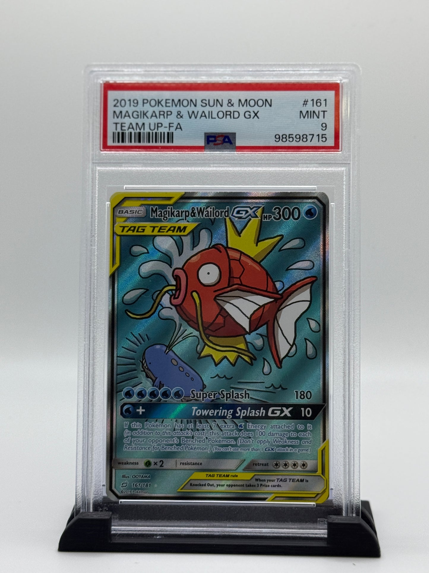PSA 9 2019 Pokemon Sun and Moon Team Up Magikarp/Wailord Gx #161