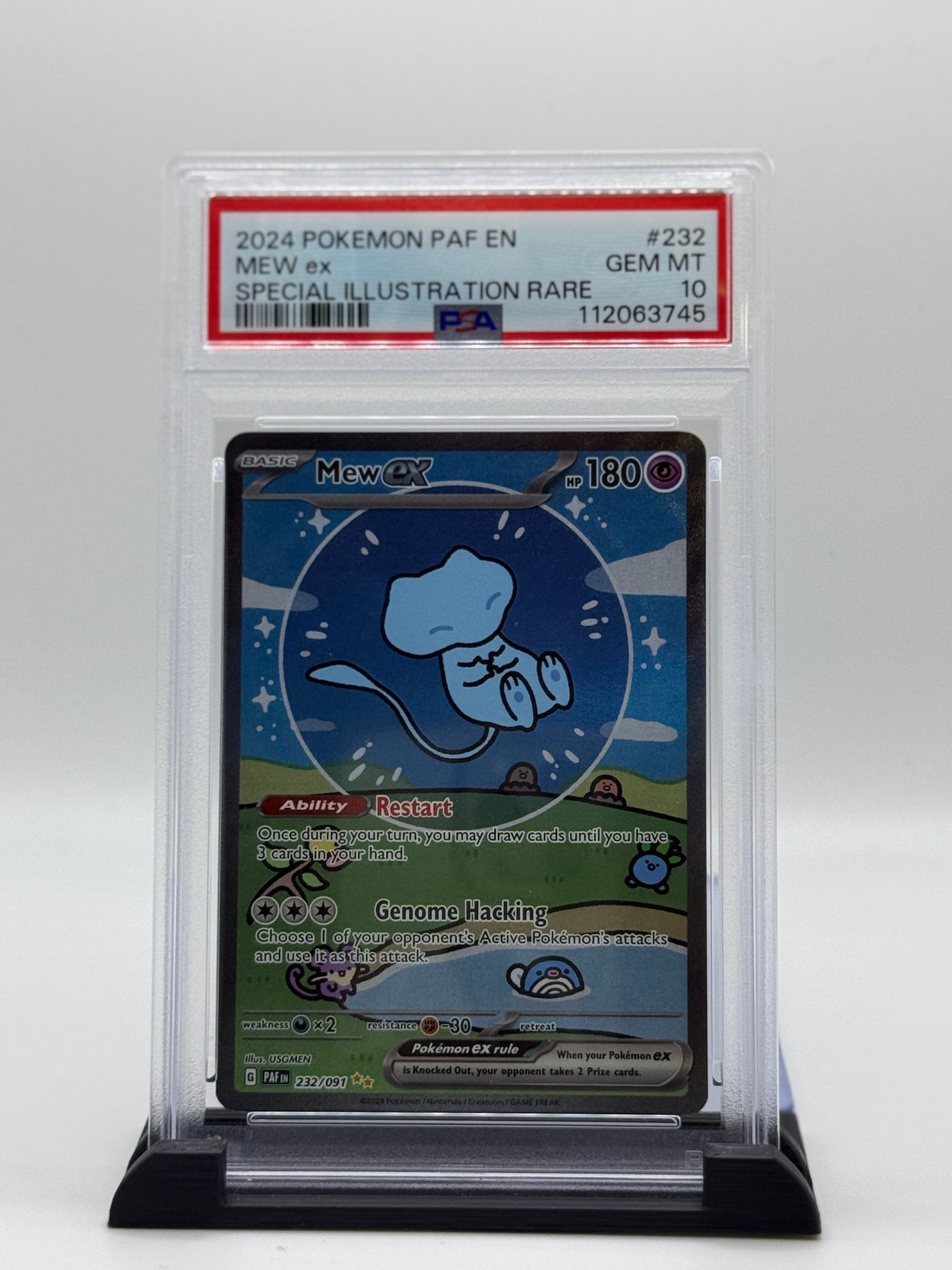 PSA 10 2024 Pokemon Scarlet and Violet Paldean Fates Special Illustration Rare Mew Ex #232