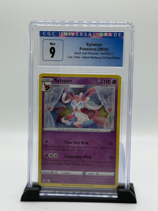CGC 9 2022 Pokemon Sword and Shield Black Star Promo Astral Radiance Three Pack Blister Holo Sylveon #SWSH211